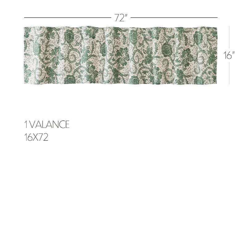 Linen bed skirts for a natural and rustic feelDorset Green Floral Valance 16x72
