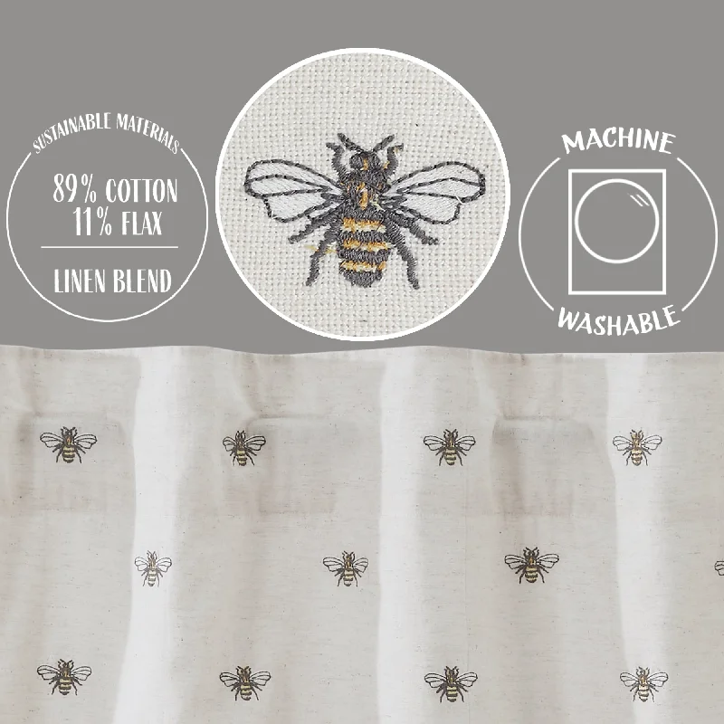 Twin - size bed skirts for a single bedEmbroidered Bee Valance 16x90