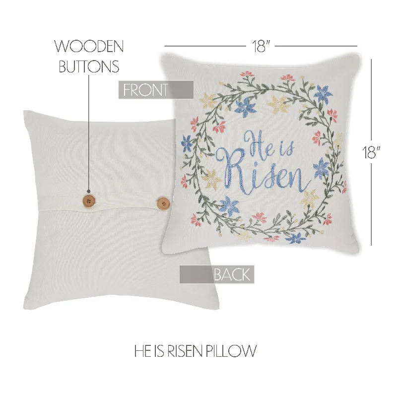 Bed skirts with a football - team - colored patternHe is Risen Pillow 18x18