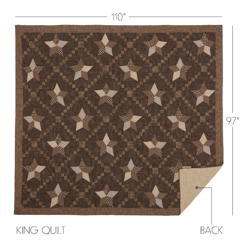Bed skirts with a high - thread count for a quality feelFarmhouse Star King Quilt 110Wx97L Bed skirts with a high - thread count for a quality feelFarmhouse Star King Quilt 110Wx97L