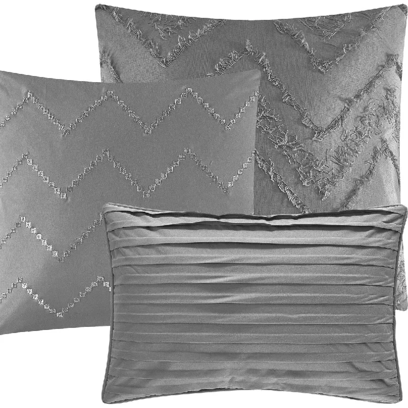 Microfiber - filled comforters that are lightweight and easy to care forTextured Geometric Pattern 7 Piece Cassy Comforter Set by Nanshing Microfiber - filled comforters that are lightweight and easy to care forTextured Geometric Pattern 7 Piece Cassy Comforter Set by Nanshing
