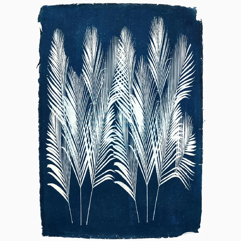 Bolster Pillows for Sofa DecorationAreca Palm Cyanotype