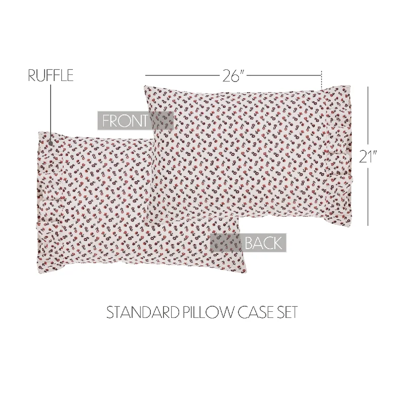 Floral - printed bed skirts for a feminine touchFlorette Ruffled Standard Pillow Case Set of 2 21x26+4 Floral - printed bed skirts for a feminine touchFlorette Ruffled Standard Pillow Case Set of 2 21x26+4