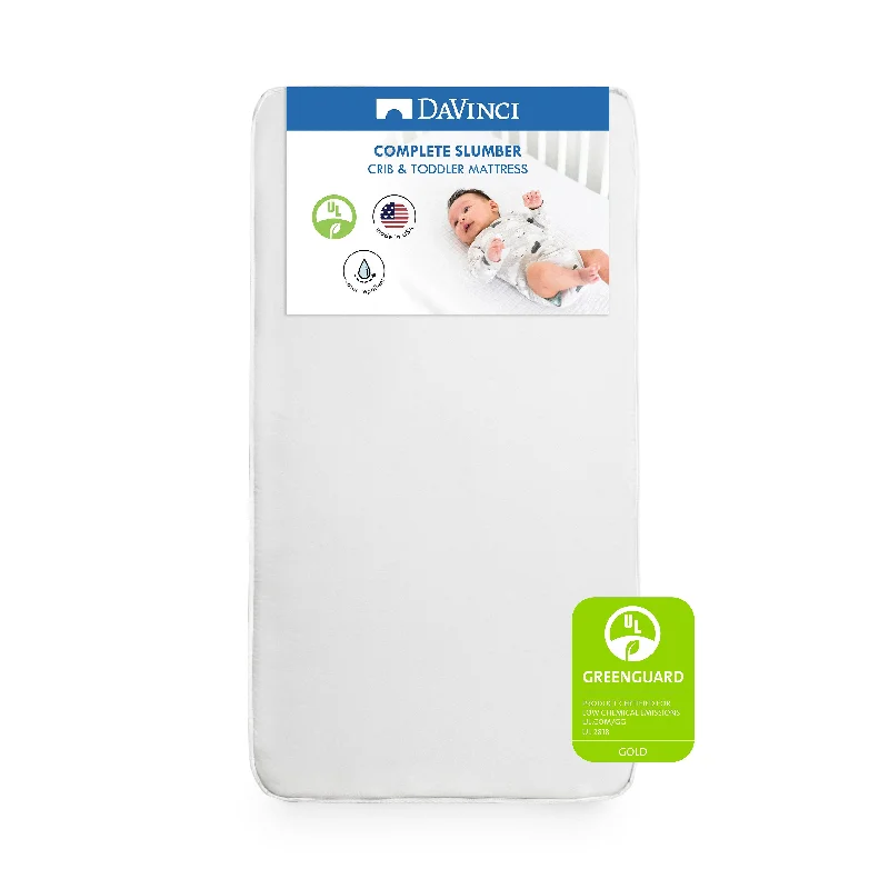 King - size mattresses for spacious master bedroomsComplete Slumber Waterproof Crib & Toddler Mattress | Firm support | GREENGUARD Gold Certified | Lightweight | Waterproof