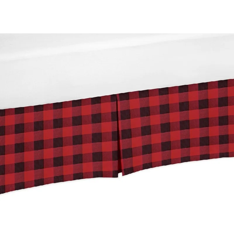 Polyester bed skirts for easy care and durabilityWoodland Buffalo Plaid Collection Queen Bed Skirt - Red and Black Rustic Country Lumberjack Polyester bed skirts for easy care and durabilityWoodland Buffalo Plaid Collection Queen Bed Skirt - Red and Black Rustic Country Lumberjack