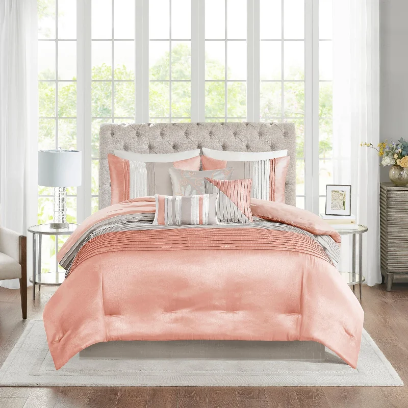 Bamboo - fiber - filled comforters with antibacterial and breathable qualitiesMadison Park Olympia 7-piece Coral Comforter Set