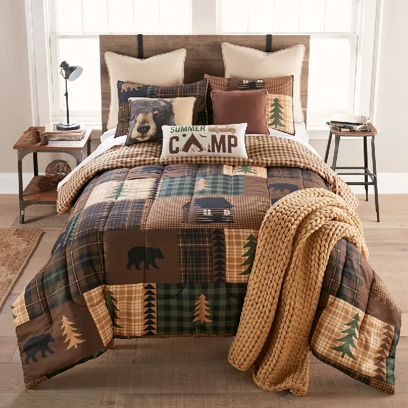 Wool - filled comforters with natural moisture - wicking and temperature - regulating featuresDonna Sharp Brown Bear Cabin 3-Piece Comforter Set Wool - filled comforters with natural moisture - wicking and temperature - regulating featuresDonna Sharp Brown Bear Cabin 3-Piece Comforter Set