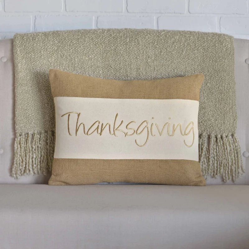 Round Pillows for Boho-Style InteriorsThanksgiving Embroidered Pillow