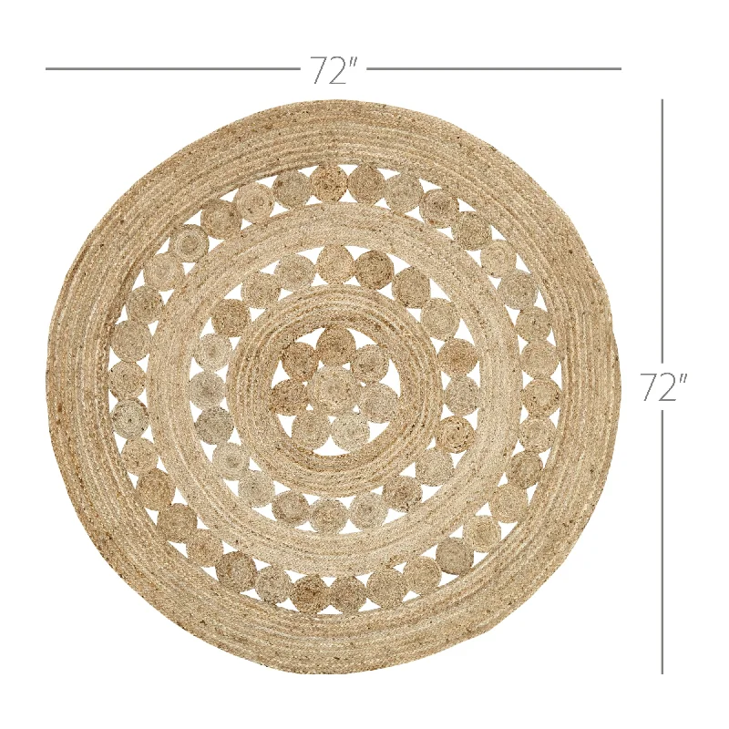 Bed skirts with a multi - colored patternCeleste Jute Rug 6ft Round