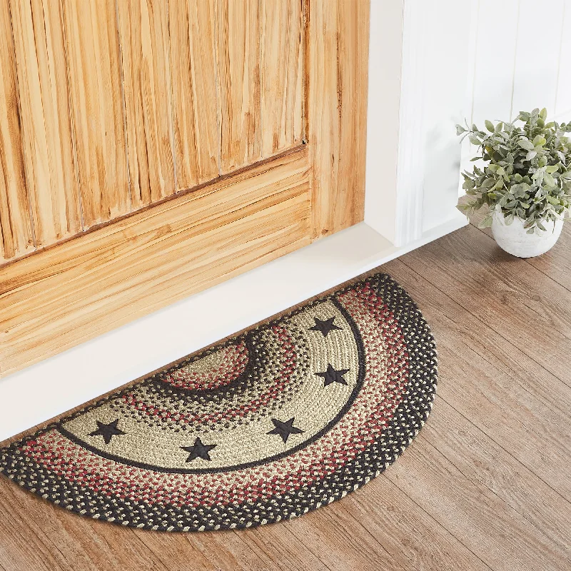Bed skirts with a nautical themeColonial Star Jute Rug Half Circle w/ Pad 16.5x33