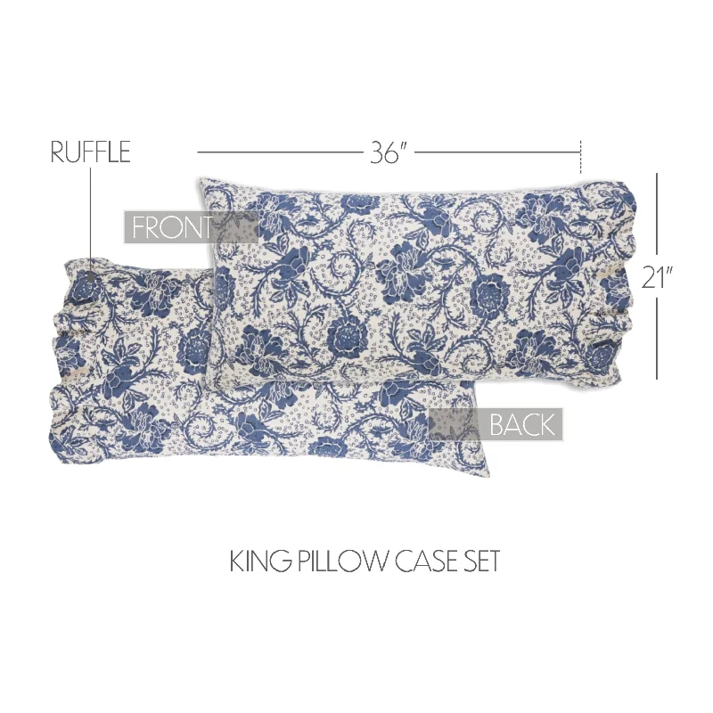 Twin - size bed skirts for a single bedDorset Navy Floral Ruffled King Pillow Case Set of 2 21x36+4 Twin - size bed skirts for a single bedDorset Navy Floral Ruffled King Pillow Case Set of 2 21x36+4