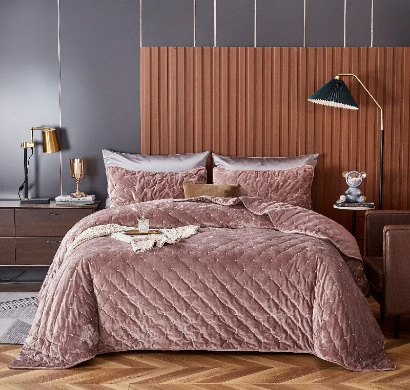 art deco bedspreads with geometric patterns for a retro - inspired bedroomTache Plush Dreams Purple Mauve Tufted Velvet Quilt Set (JHW-853P) art deco bedspreads with geometric patterns for a retro - inspired bedroomTache Plush Dreams Purple Mauve Tufted Velvet Quilt Set (JHW-853P)