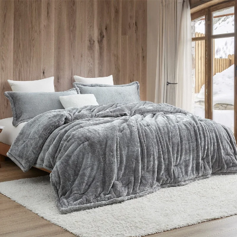 Synthetic - filled comforters like polyester for affordability and hypoallergenic propertiesSofter than Soft® - Coma Inducer® Oversized Comforter Set - Double Plush Crystal Gray Synthetic - filled comforters like polyester for affordability and hypoallergenic propertiesSofter than Soft® - Coma Inducer® Oversized Comforter Set - Double Plush Crystal Gray