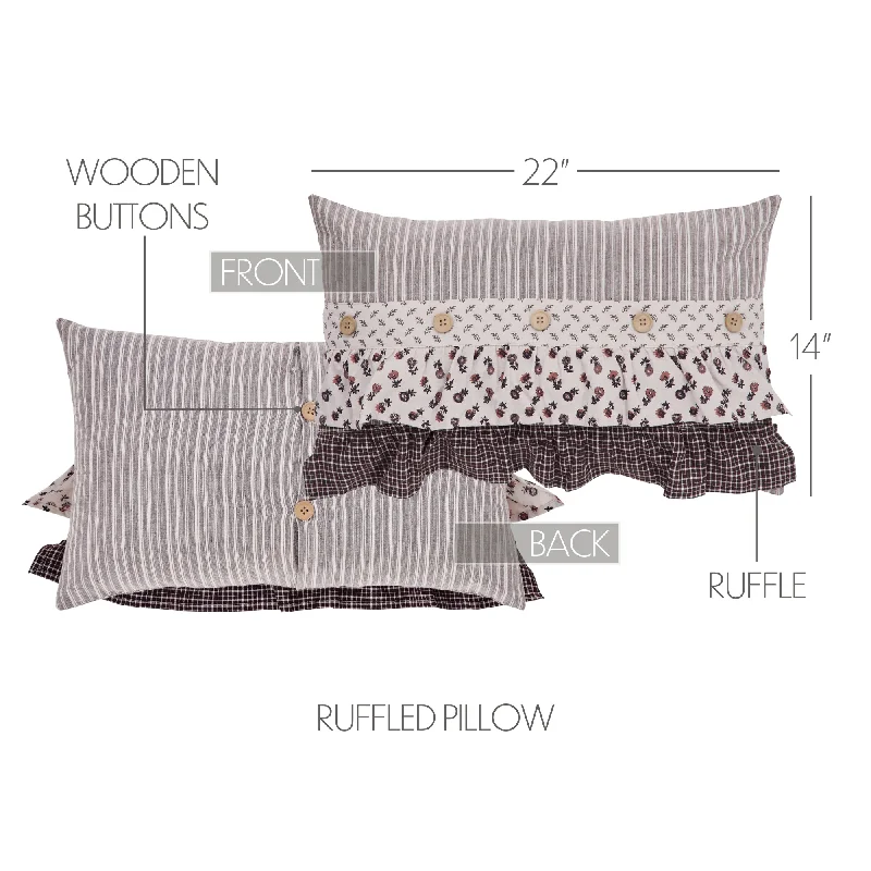 Bed skirts with a bohemian - inspired patternFlorette Ruffled Pillow 14x22