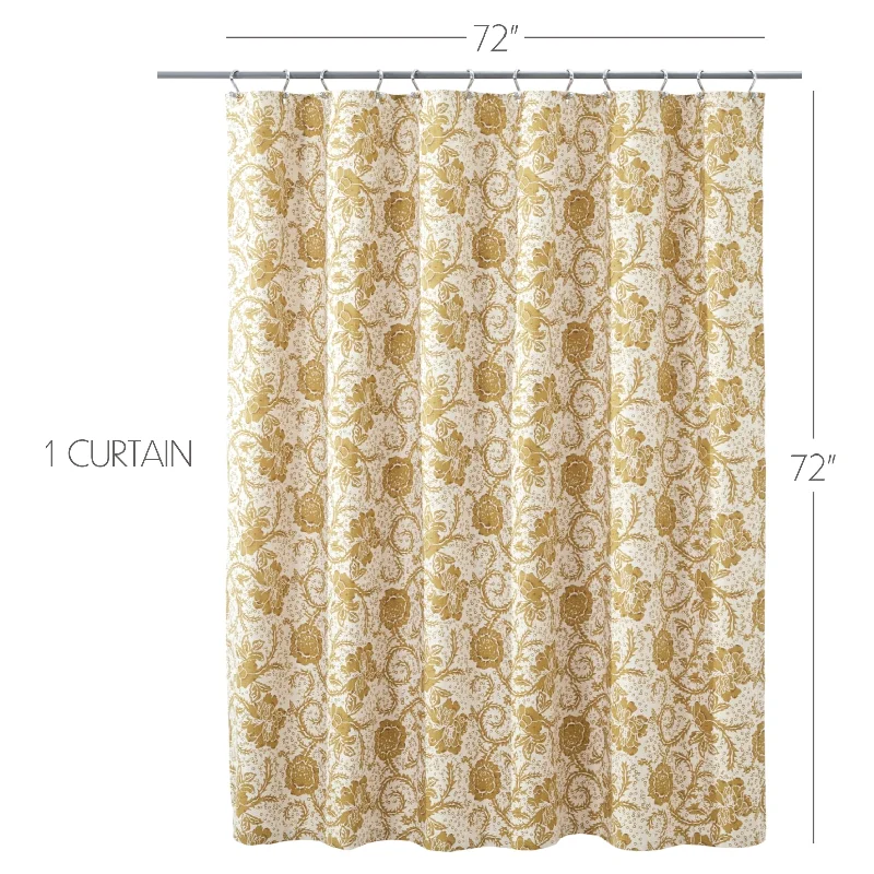 Bed skirts with a jacquard weave for a textured lookDorset Gold Floral Shower Curtain 72x72 Bed skirts with a jacquard weave for a textured lookDorset Gold Floral Shower Curtain 72x72
