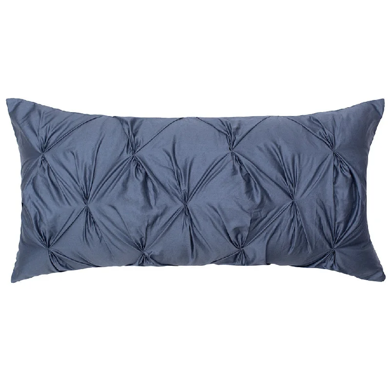 Adjustable Pillows for Customized ComfortSlate Blue Pintuck Throw Pillow