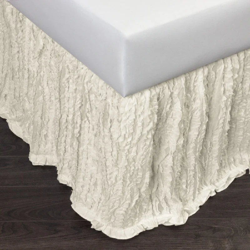 Linen bed skirts for a natural and rustic feelLizzy Ruffled Ivory Twin 18-inch Drop 3 Piece Tuck in Bed Skirt Linen bed skirts for a natural and rustic feelLizzy Ruffled Ivory Twin 18-inch Drop 3 Piece Tuck in Bed Skirt