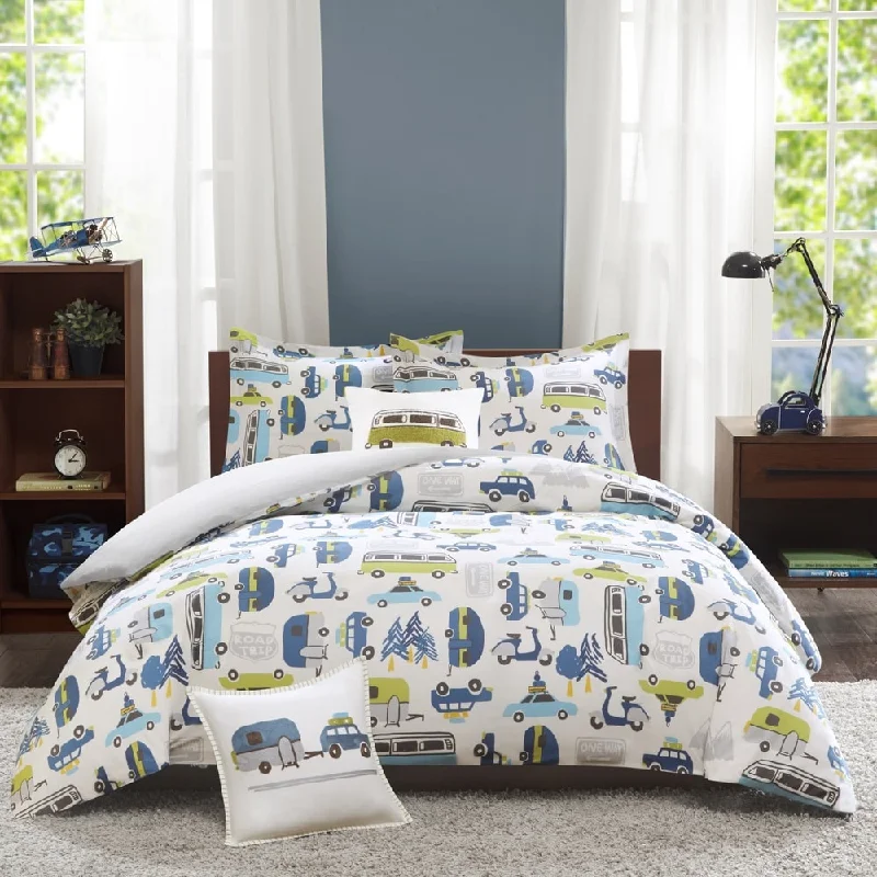 Down Alternative Pillows for Ethical ChoicesTaylor & Olive Bricky Multi Cotton 4-piece Duvet