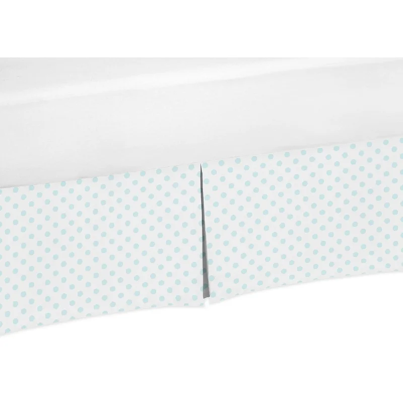 Bed skirts with a scalloped hem for a charming detailBlue and White Polka Dot Girl Queen Bed Skirt - Watercolor Floral Shabby Chic Rose Flower Collection Bed skirts with a scalloped hem for a charming detailBlue and White Polka Dot Girl Queen Bed Skirt - Watercolor Floral Shabby Chic Rose Flower Collection