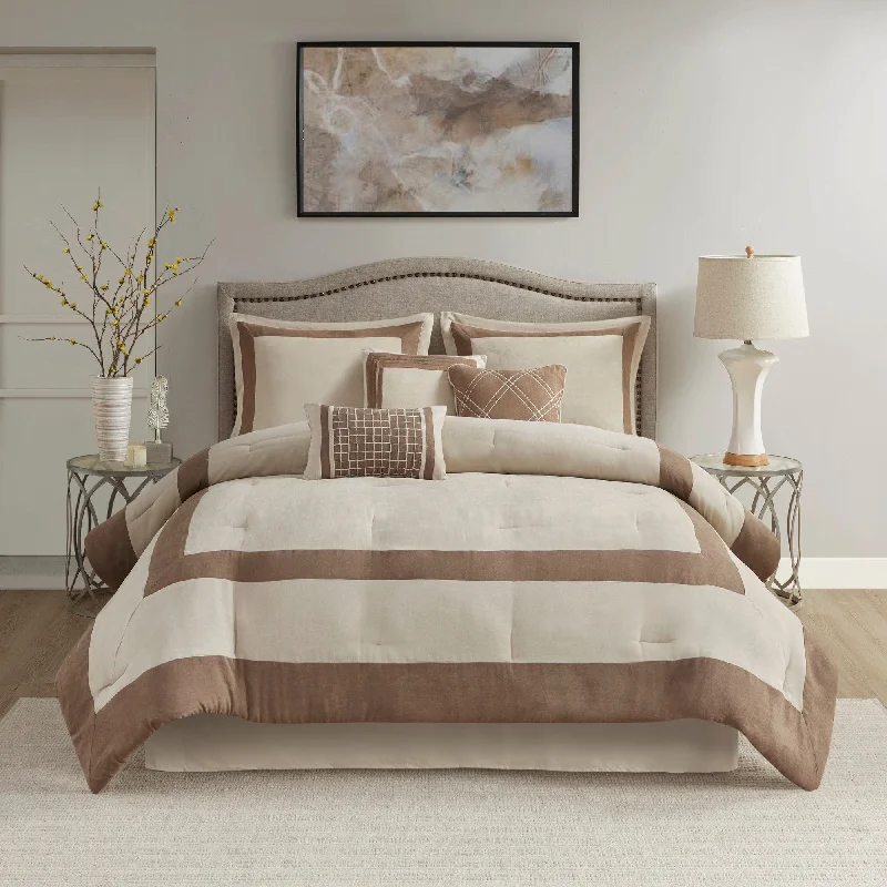 Wool - filled comforters with natural moisture - wicking and temperature - regulating featuresMadison Park William 7 Piece Microsuede Comforter Set