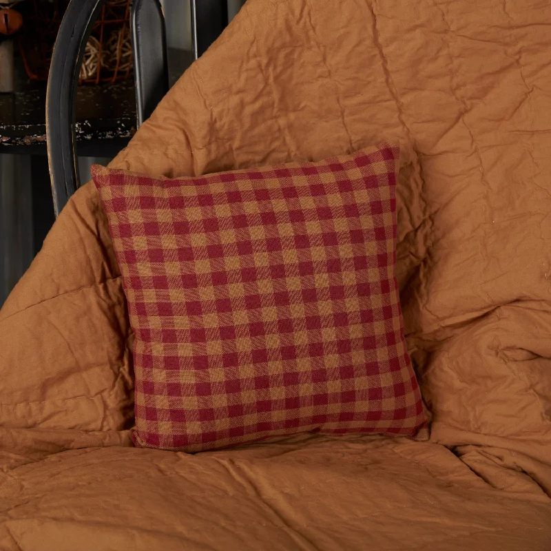 Cooling Pillows for Hot SleepersBurgundy Check Fabric Pillow 16"