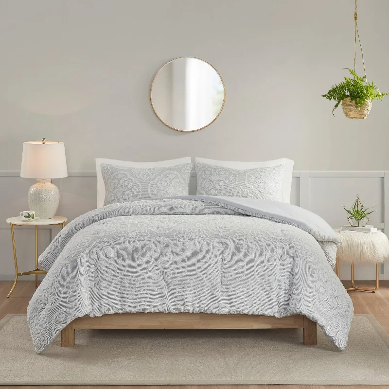 Synthetic - filled comforters like polyester for affordability and hypoallergenic propertiesMadison Park Maeve 3 Piece Tufted Woven Medallion Comforter Set