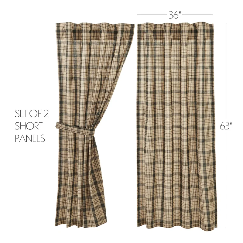 Bed skirts with a ruffled tiered designCider Mill Plaid Short Panel Set of 2 63x36