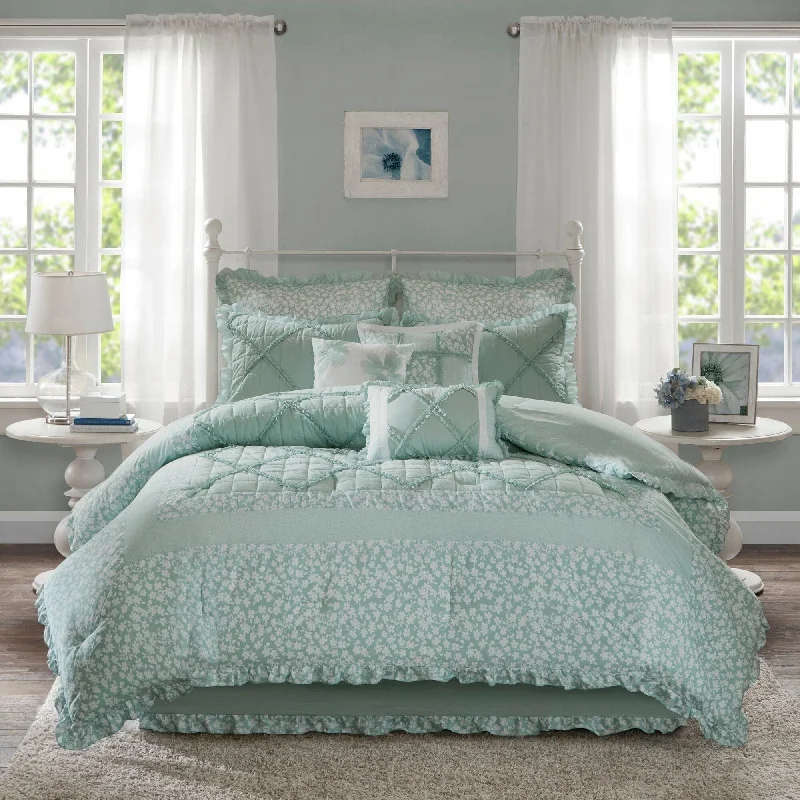 Silk - filled comforters for a luxurious and smooth touchMadison Park Heidi Quilted Cotton Comforter Set