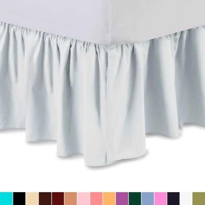 Bed skirts with a high - thread count for a quality feelHarmony Lane Olympic Queen Size Ruffled Bed Skirt Dust Ruffle Bed skirts with a high - thread count for a quality feelHarmony Lane Olympic Queen Size Ruffled Bed Skirt Dust Ruffle