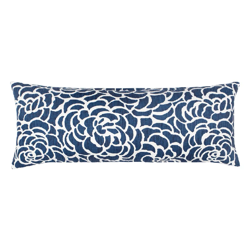 Memory Foam Pillows for Neck SupportThe Navy Peony Extra Long Lumbar Throw Pillow