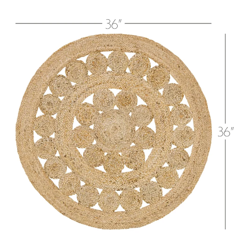 Bed skirts with a geometric cut - out designCeleste Jute Rug 3ft Round