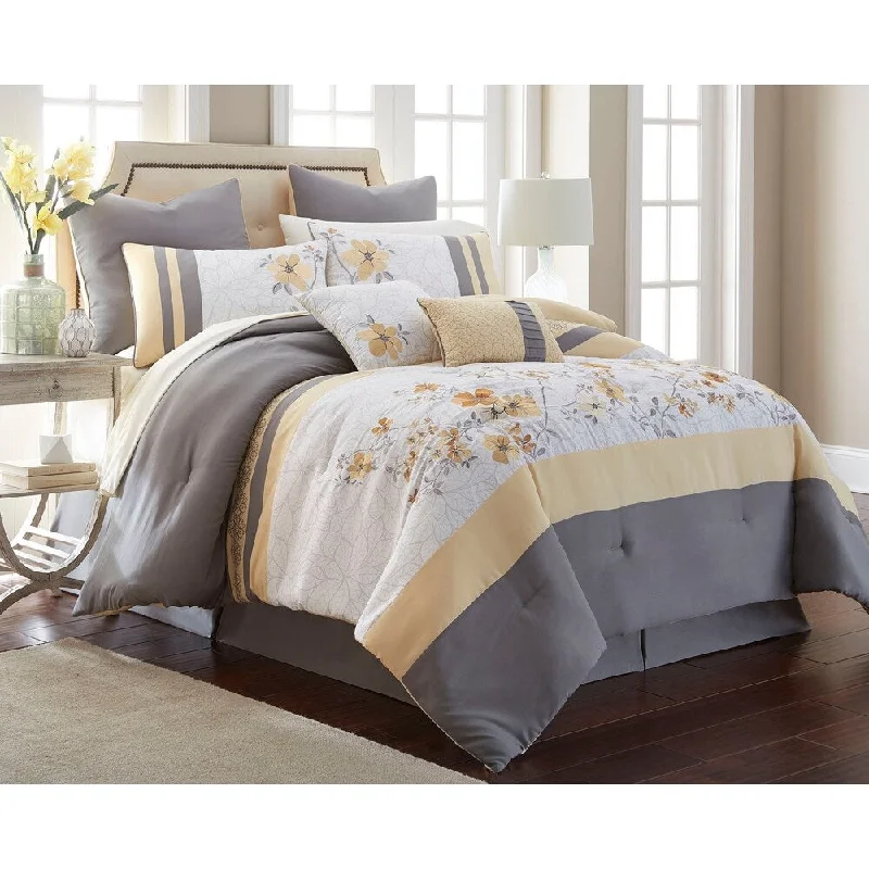 Duck down comforters with a softer feel and good warmth retentionDahlia 12 Piece Comforter Set- Queen Duck down comforters with a softer feel and good warmth retentionDahlia 12 Piece Comforter Set- Queen
