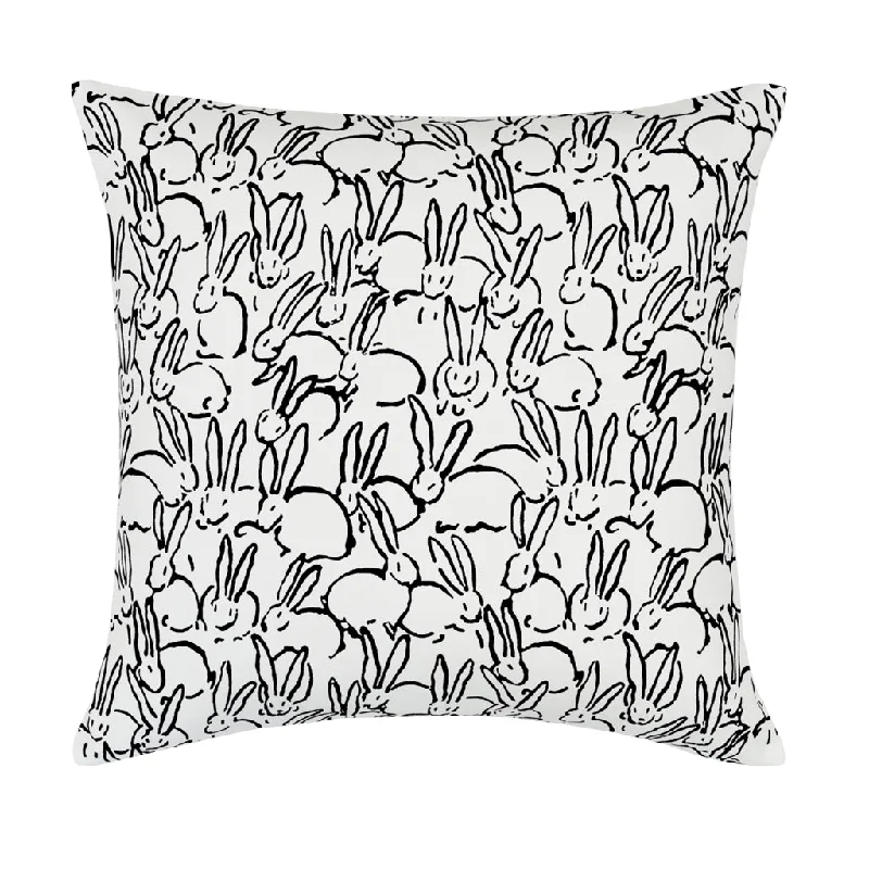 Cotton Pillows for Natural ComfortThe Black Bunnies Square Throw Pillow