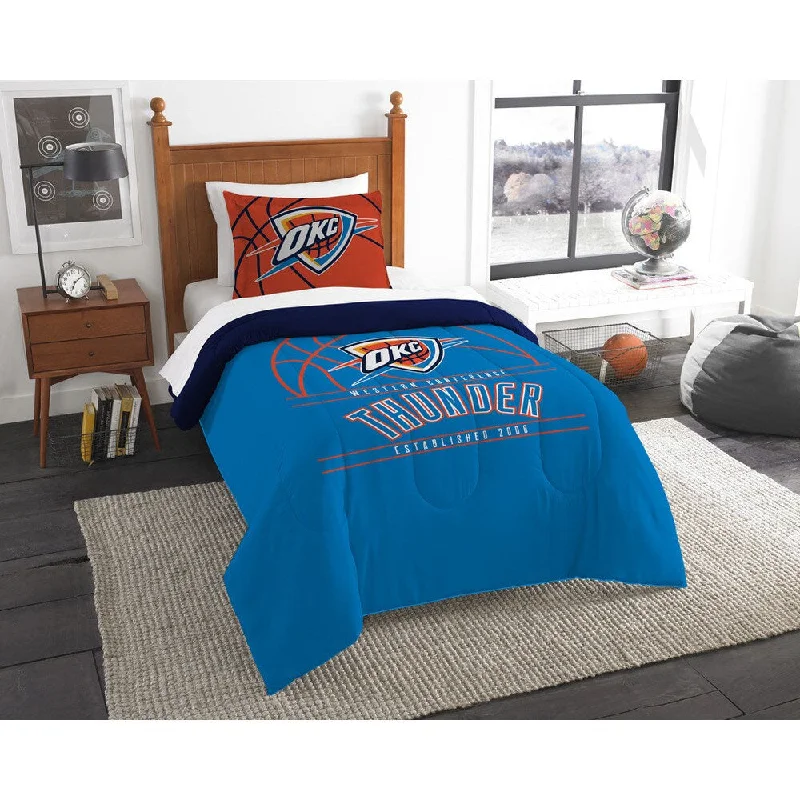 Synthetic - filled comforters like polyester for affordability and hypoallergenic propertiesNBA Oklahoma City Thunder Reverse Slam Twin 2-piece Comforter Set Synthetic - filled comforters like polyester for affordability and hypoallergenic propertiesNBA Oklahoma City Thunder Reverse Slam Twin 2-piece Comforter Set