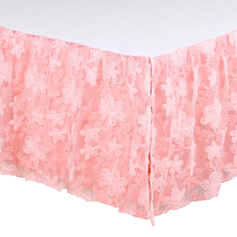 Bed skirts with a lace trim for a romantic touchThe Peanutshell Audrey Dust Ruffle