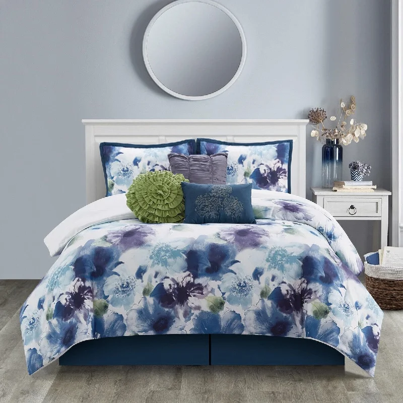 Synthetic - filled comforters like polyester for affordability and hypoallergenic propertiesNanshing Leela 7 Piece Floral Comforter Set Synthetic - filled comforters like polyester for affordability and hypoallergenic propertiesNanshing Leela 7 Piece Floral Comforter Set