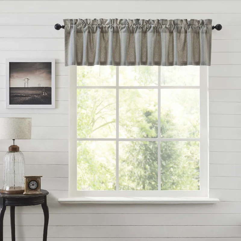 Bed skirts with a vintage - inspired patternGrain Sack Blue Valance 16x90
