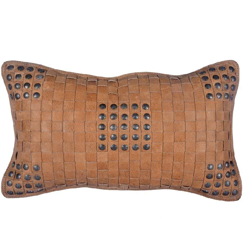 Decorative Pillows for Living Room MakeoverLeather Pillow with Stud Accent