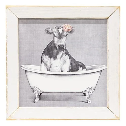 Bed skirts in neutral colors for easy pairingBathing Bertha Framed Print