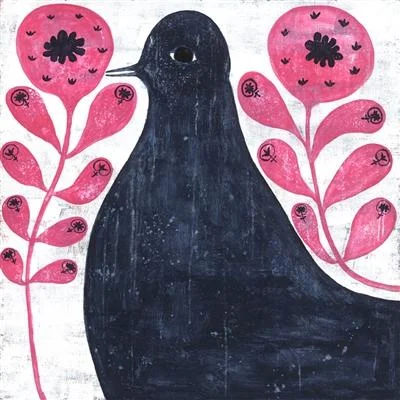 Memory foam mattresses for pressure relief and contouringART PRINT - BLACK BIRD IN FLOWERS