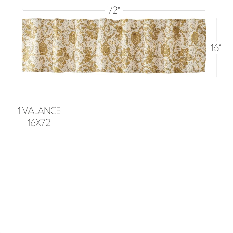 Bed skirts in neutral colors for easy pairingDorset Gold Floral Valance 16x72
