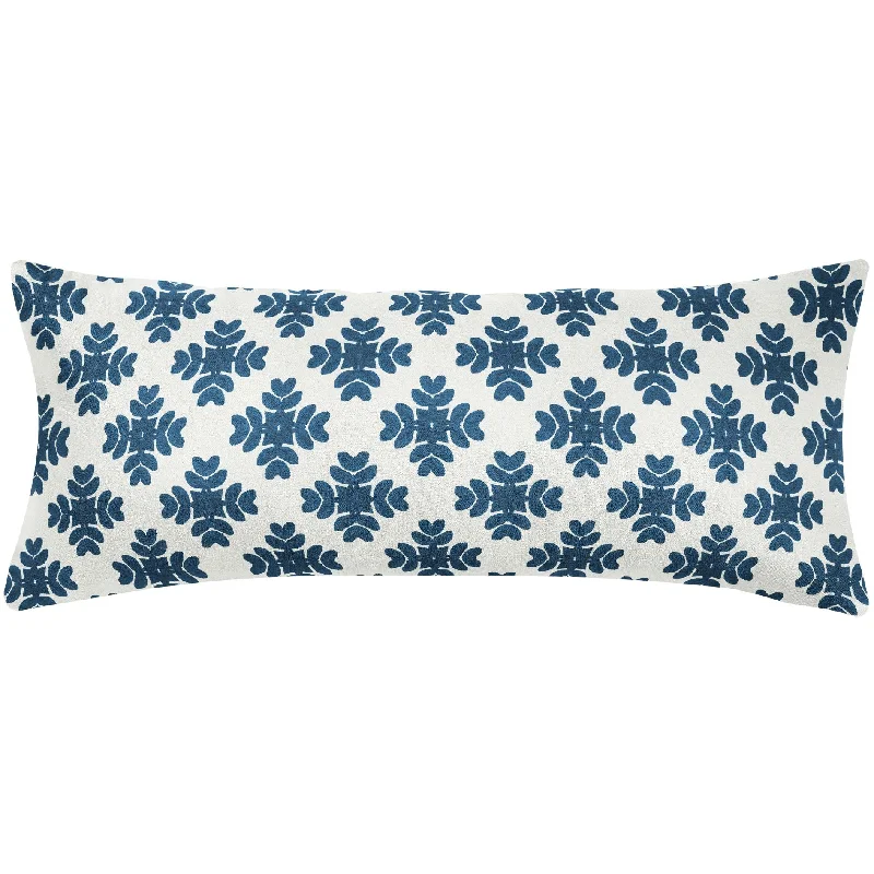 Soft and Fluffy Pillows for Bedroom ComfortBrushstrokes Navy 14x36 Pillow
