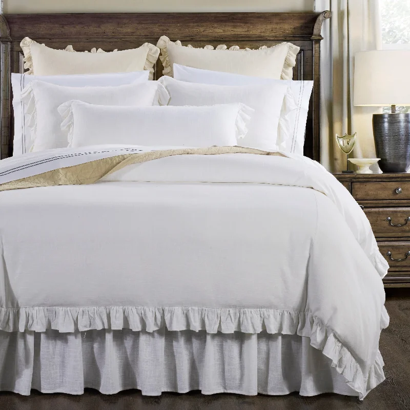 Full - size bed skirts with a gathered fabricHiEnd Accents Lily Washed Linen Gathered Bed Skirt Full - size bed skirts with a gathered fabricHiEnd Accents Lily Washed Linen Gathered Bed Skirt