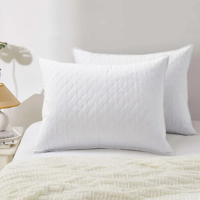 Lumbar Support Pillows for Car SeatsMedium-Firm Premium Down Fiber Bed Pillows Set of 2 with 100% Cotton Cover - White Lumbar Support Pillows for Car SeatsMedium-Firm Premium Down Fiber Bed Pillows Set of 2 with 100% Cotton Cover - White