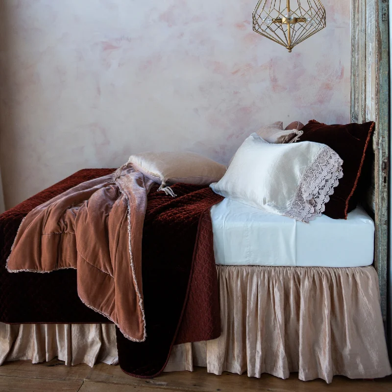 gothic style bedspreads with dark colors and ornate details for a mysterious bedroomSilk Velvet Quilted Coverlet gothic style bedspreads with dark colors and ornate details for a mysterious bedroomSilk Velvet Quilted Coverlet