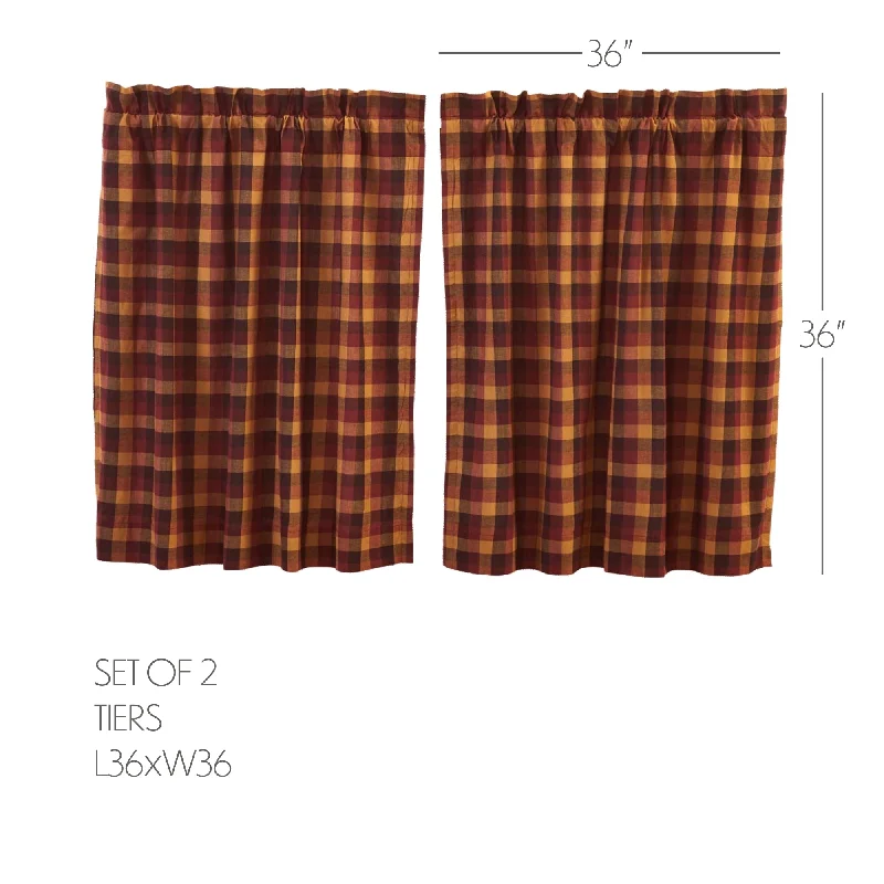 Bed skirts with a mermaid - themed printHeritage Farms Primitive Check Tier Set of 2 L36xW36