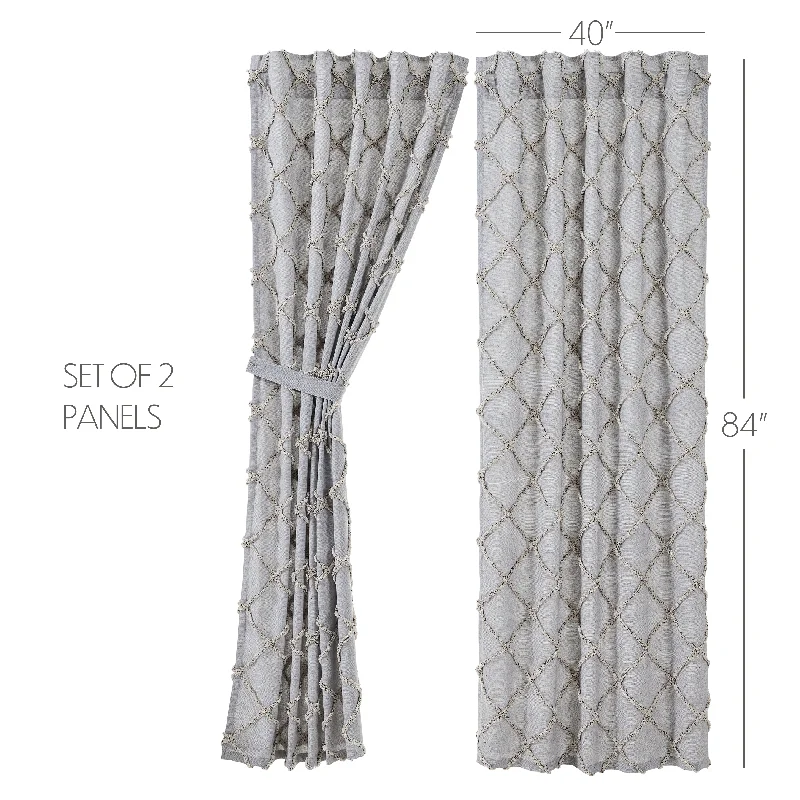 Bed skirts with a damask pattern for an elegant lookFrayed Lattice Creme & Black Panel Set of 2 84x40 Bed skirts with a damask pattern for an elegant lookFrayed Lattice Creme & Black Panel Set of 2 84x40